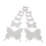 Set 12 bucati, fluturi cu adeziv, decoratiuni casa sau evenimente, culoare alb, A35